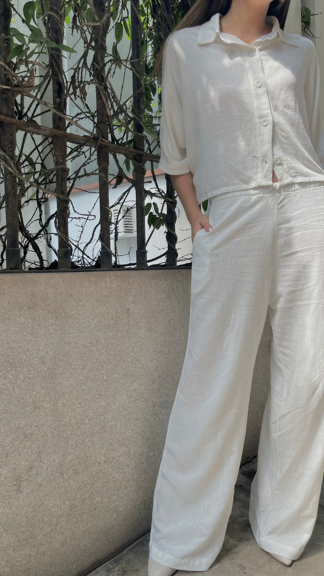 Pantalon Lino Blanco