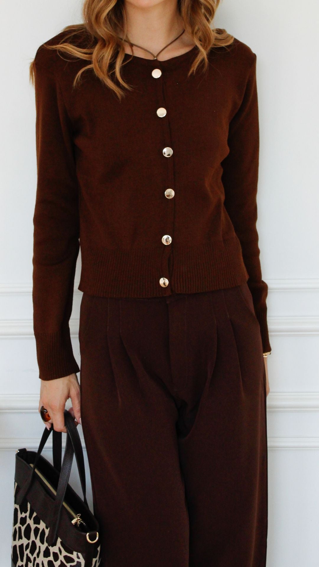 Cardigan Tejido Chocolate