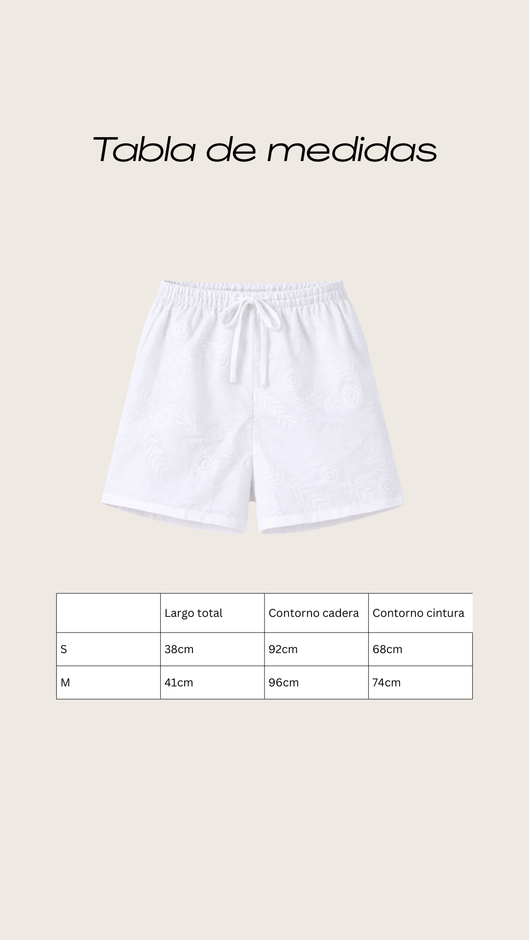 Short Broderie con forro en algodon