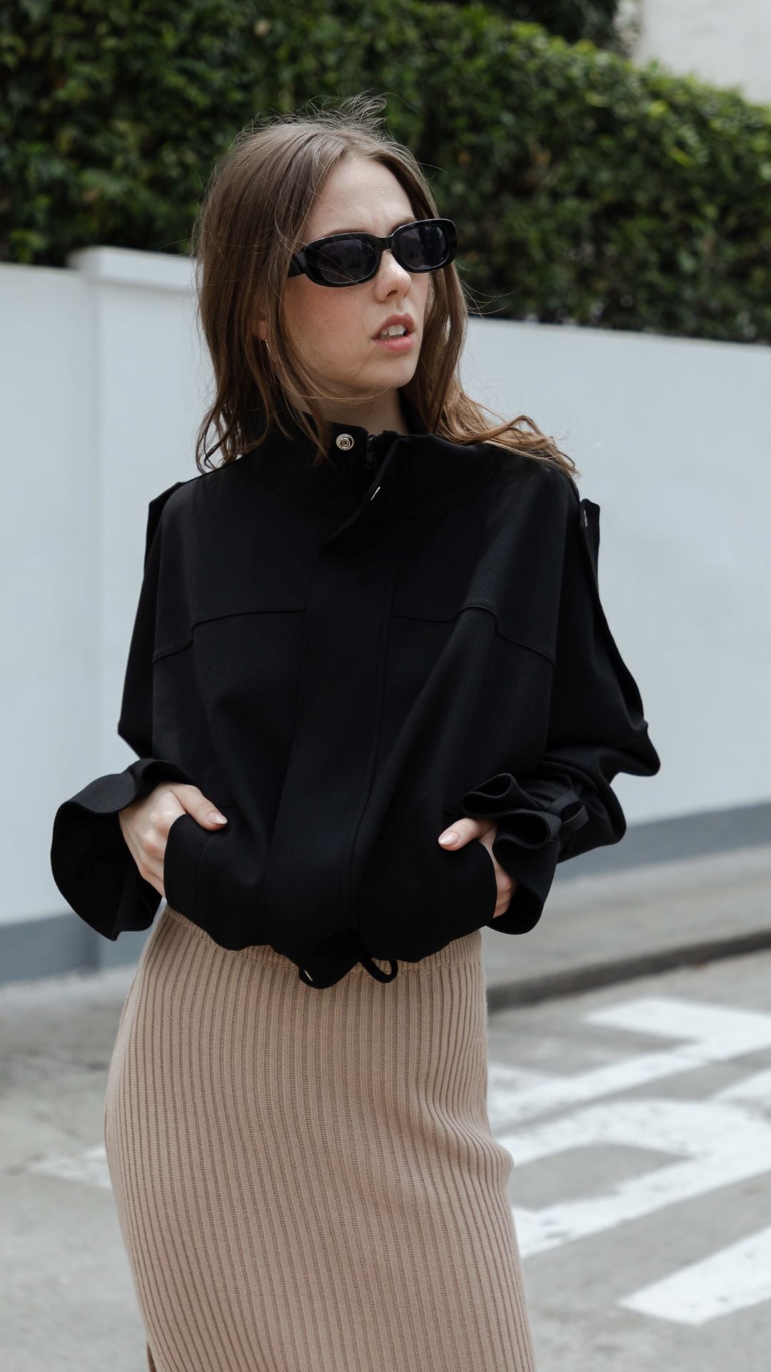 Preventa Bomber Zip Negra