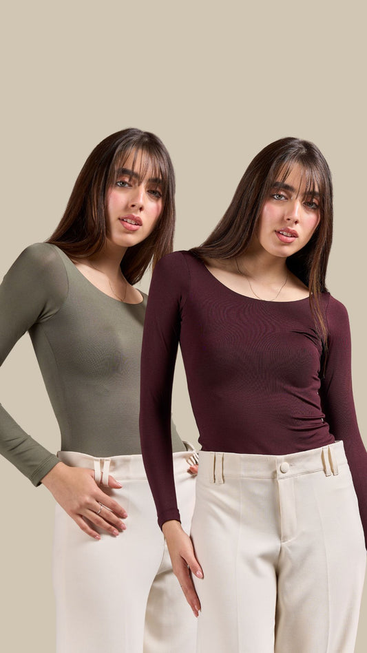 Pack de bodys Burgundy & Verde