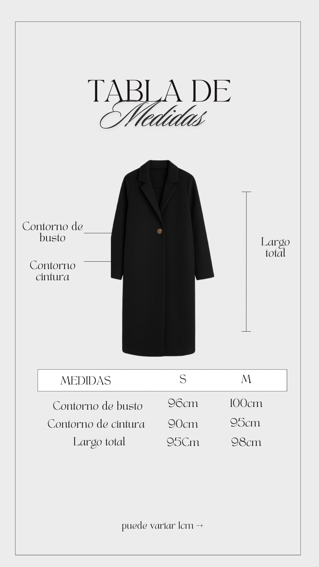 Abrigo Largo Tweed l Negro