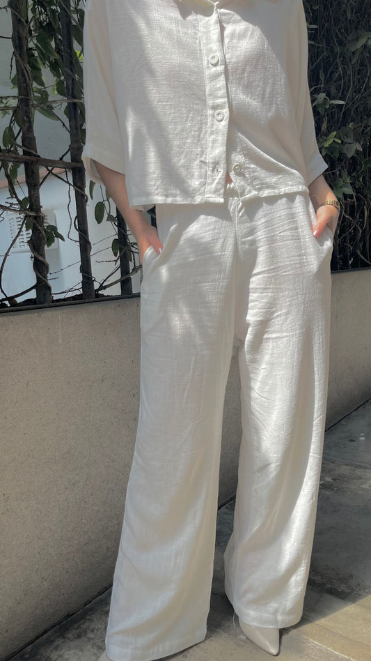 Pantalon Lino Blanco