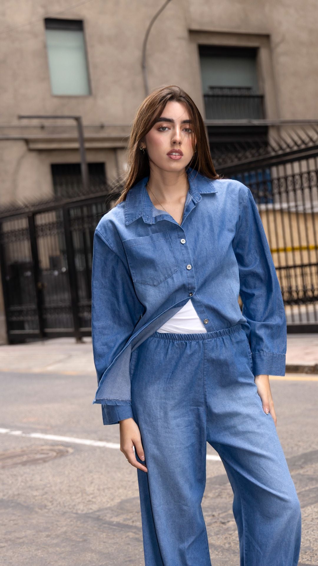 Preventa Camisa Denim - Azure