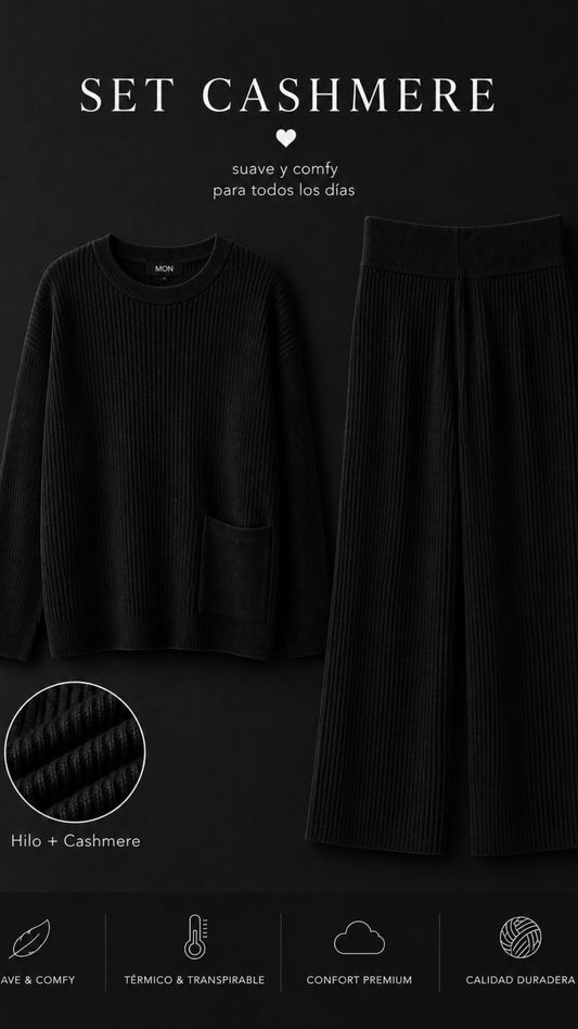Set Cashmere - Cozy Premium Negro