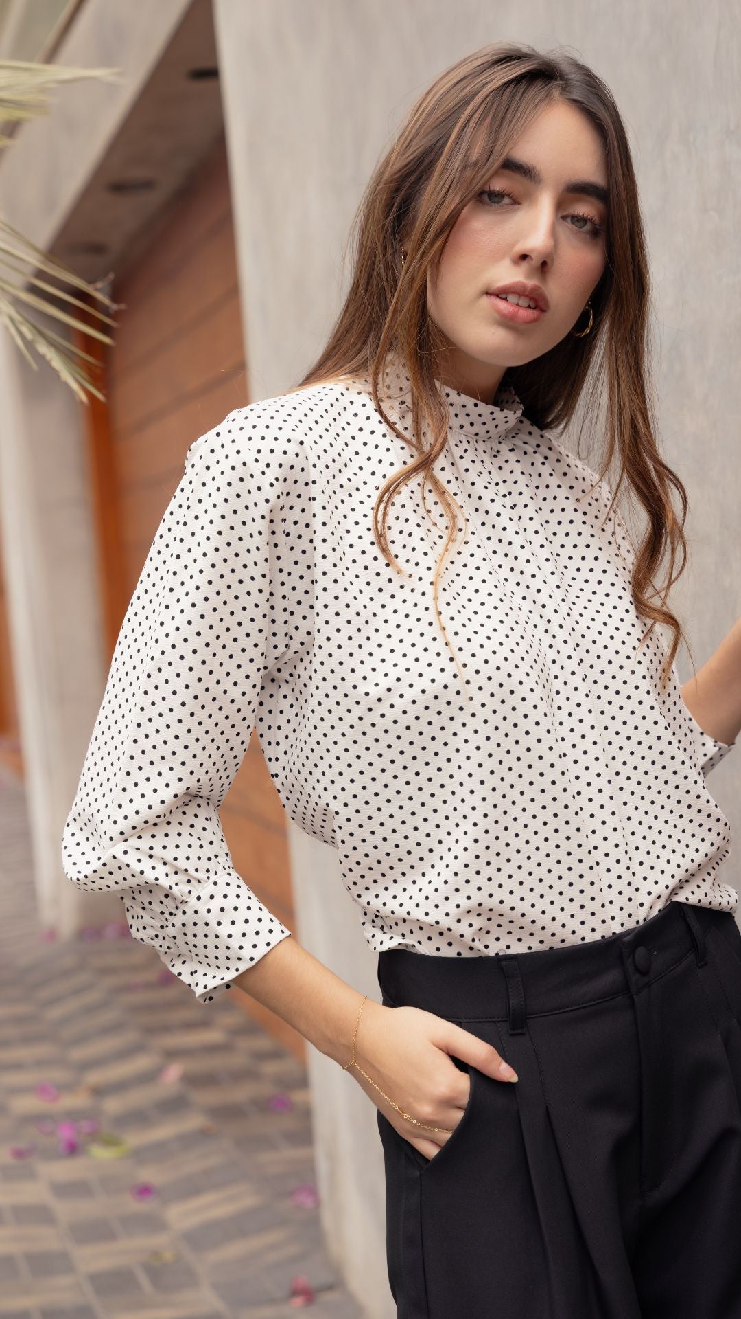 Blusa Colette Polka Dots Blanca