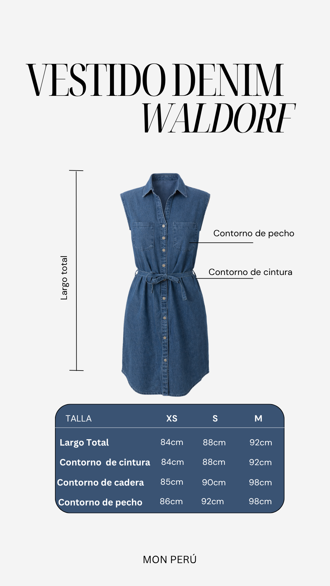 Vestido Denim Waldorf -  Sleeveless