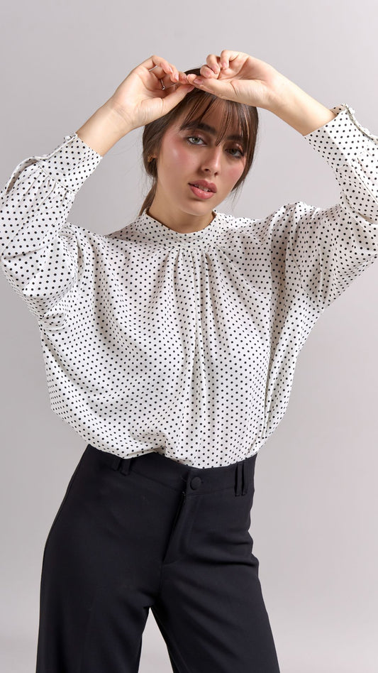 Blusa Lorreine Polka Dots Blanca