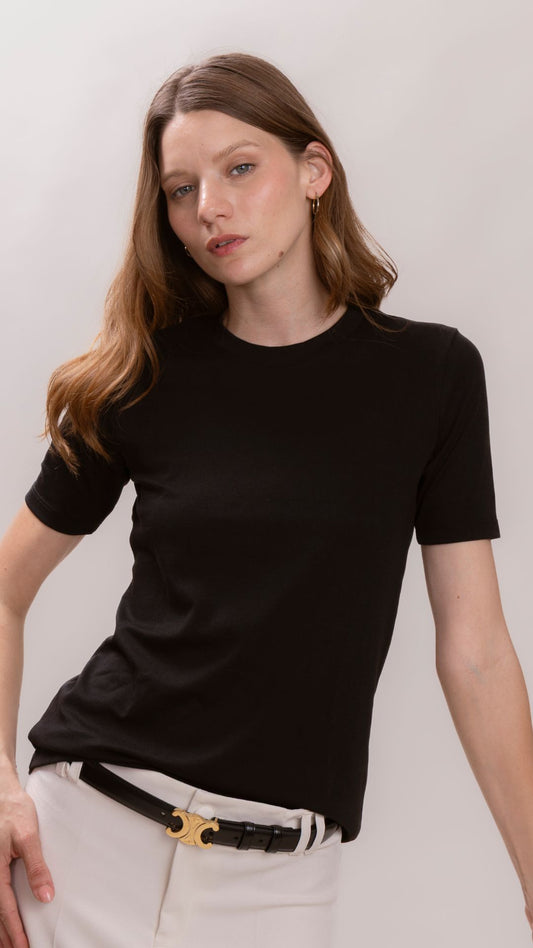 Camiseta Clasica Negra - Pima