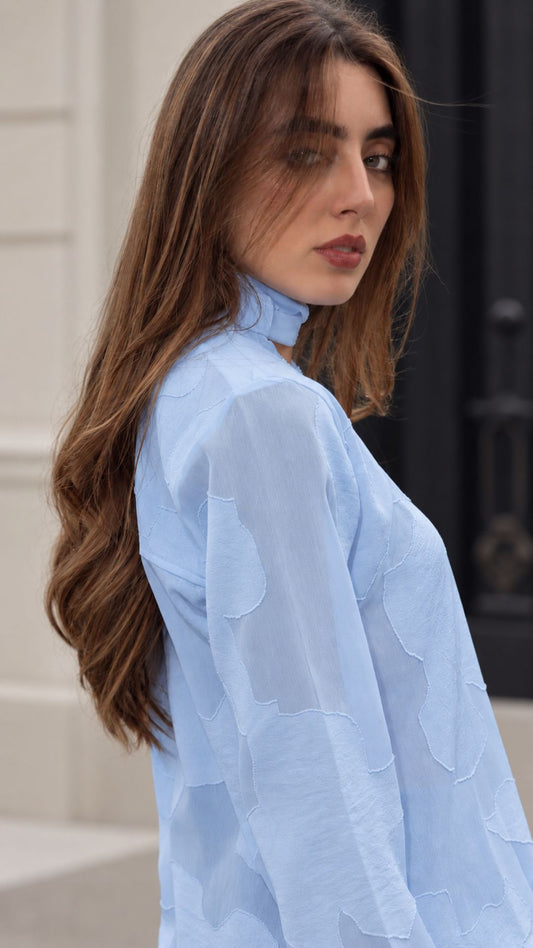 Preventa Blusa Mao Celeste- 2 piezas