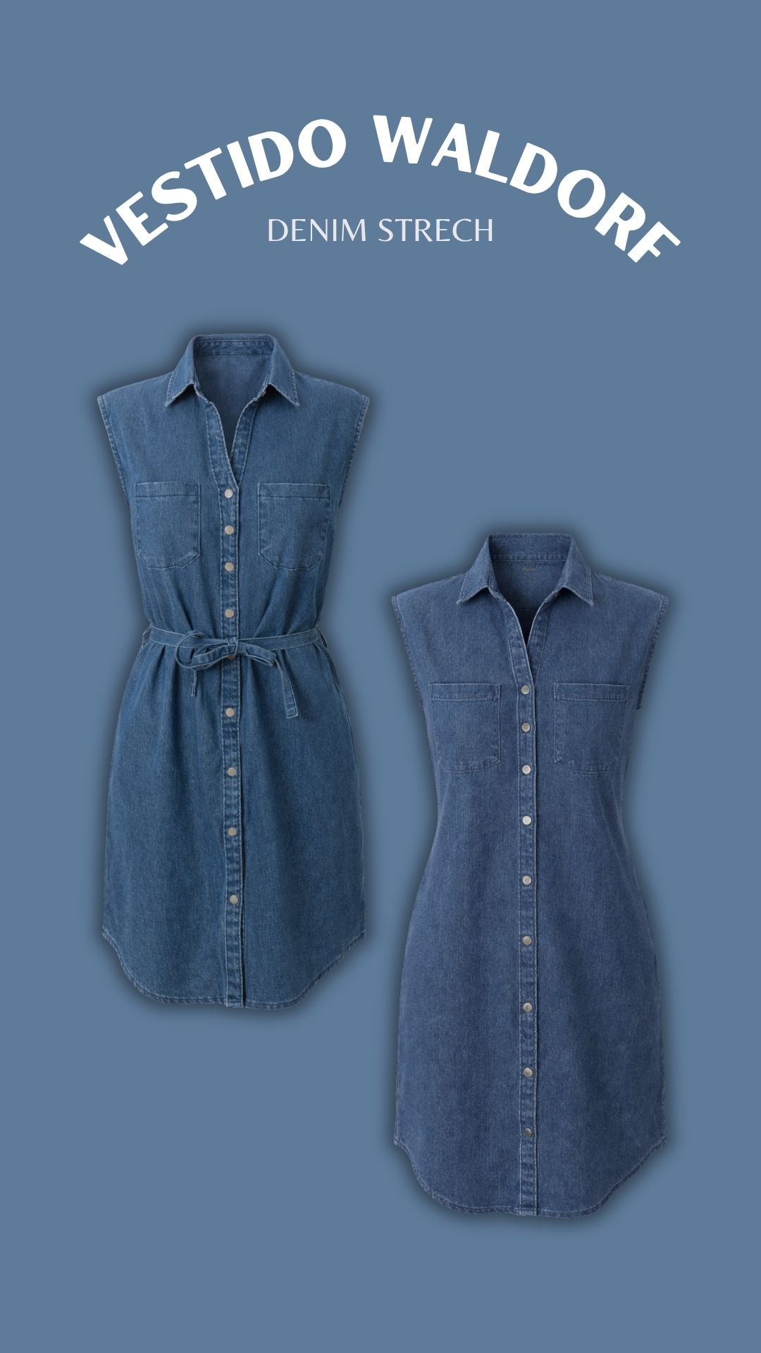 Vestido Denim Waldorf -  Sleeveless