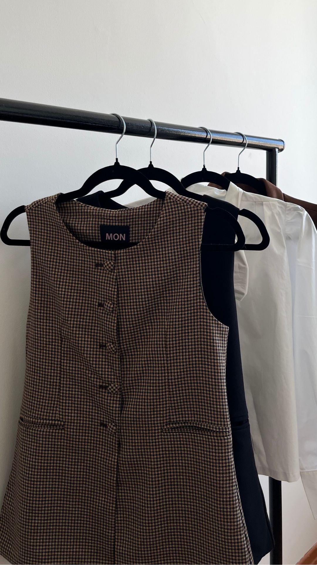 Chaleco sastre cuadros coffe