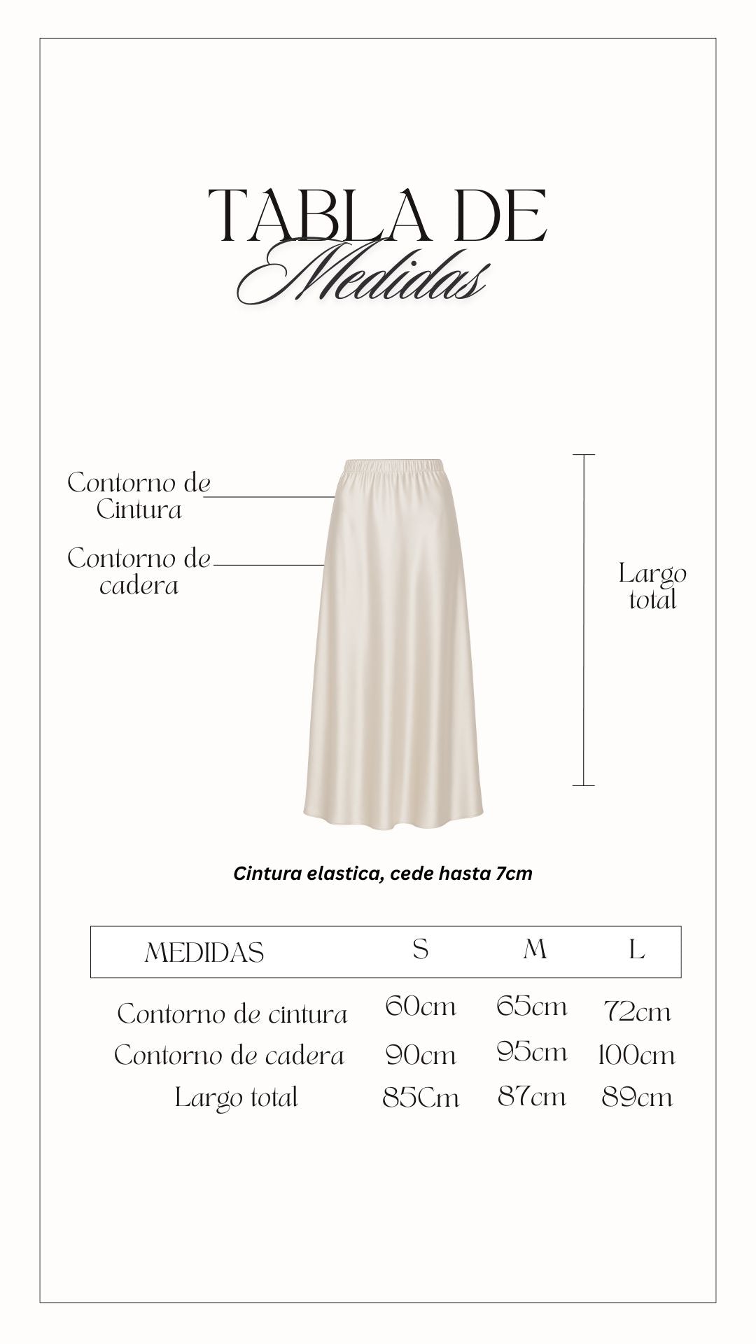 Falda Midi - Saten Italiano Perla