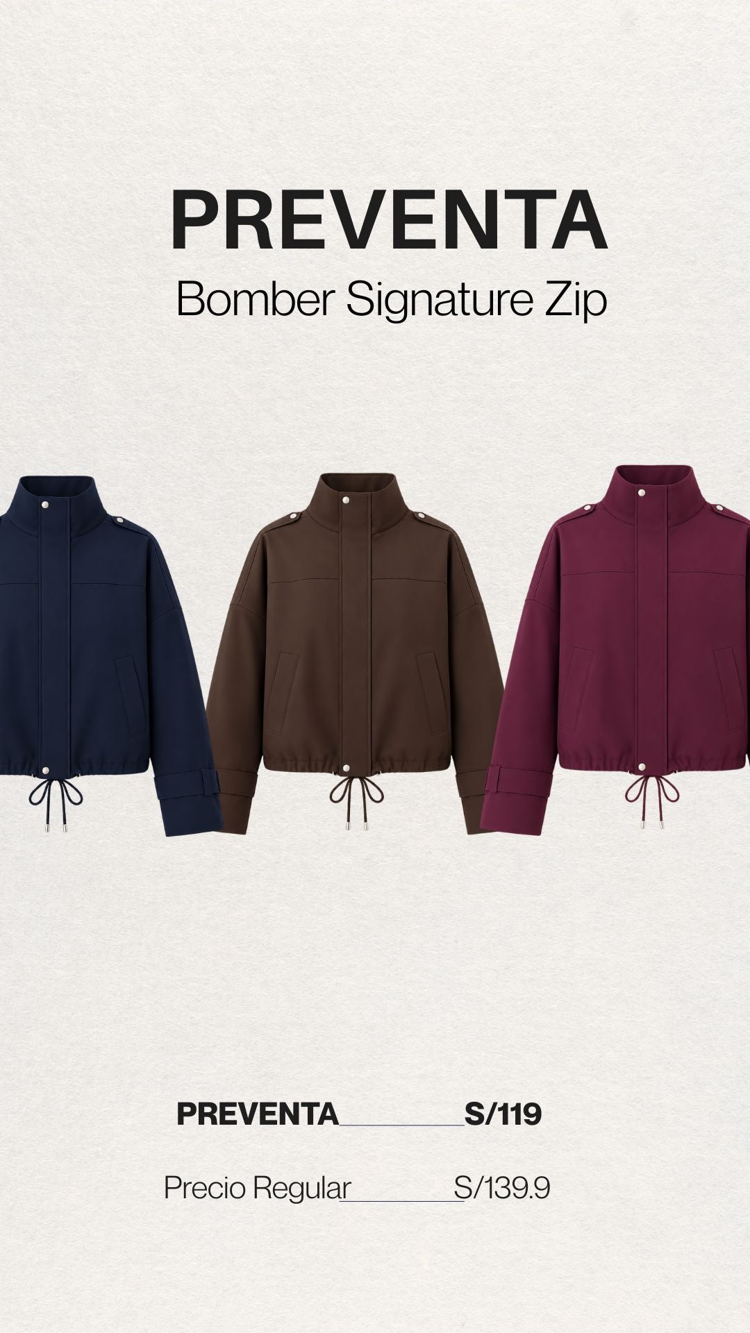Preventa Bomber Jacket l Signature Zip